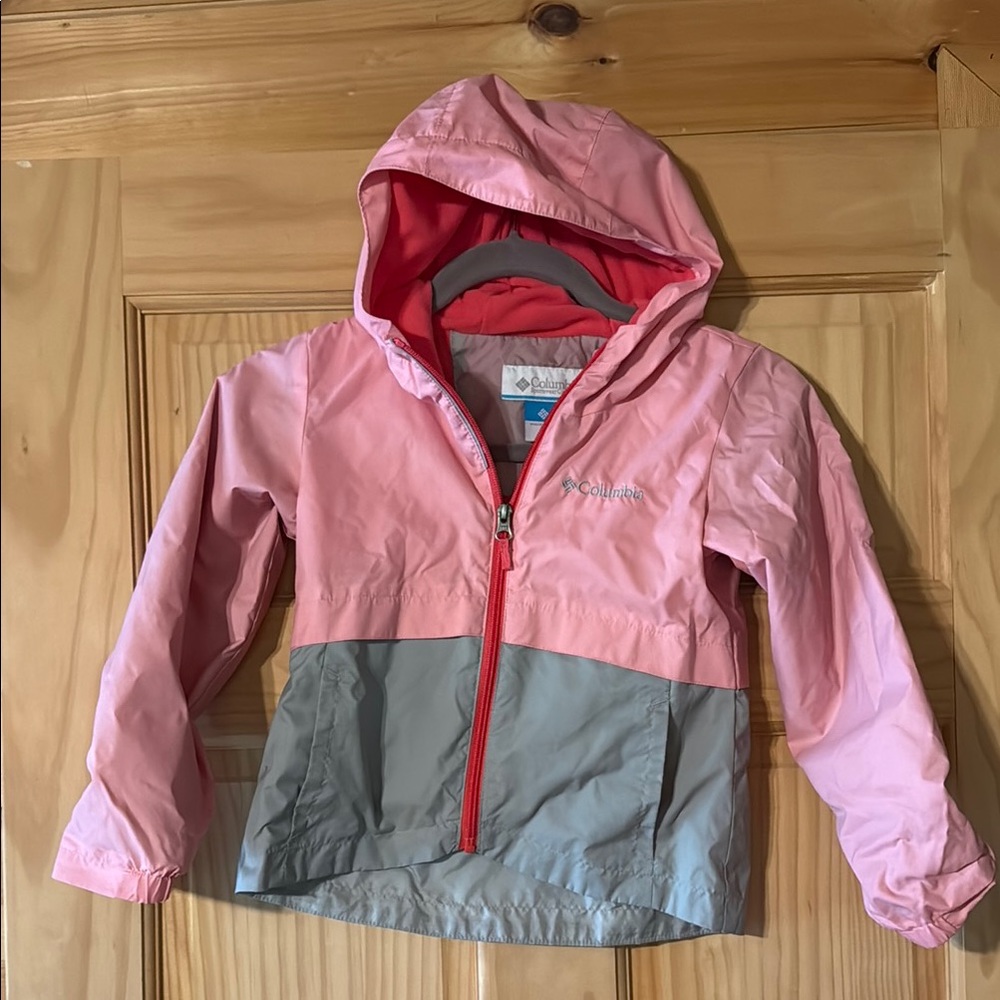 Girls fleece lined Columbia rain jacket